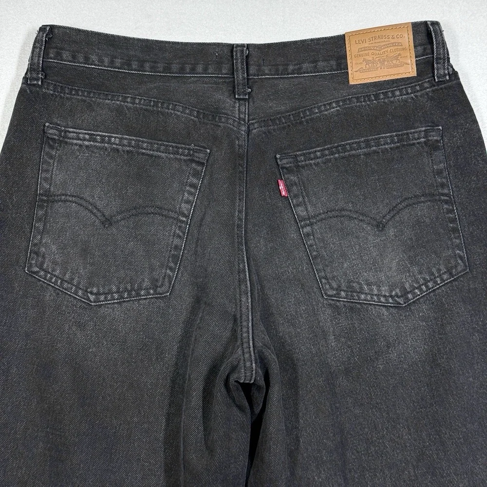 Levis Jeans Womens 31 Baggy Dad Wide Leg BIG E Premium Denim Relaxed Fit Black - Picture 7 of 15